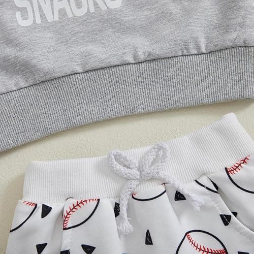 Toddler Baby Boy Baseball Outfit Sweatshirt Top Baseball Jogger Pants Set Sweatsuit 2Pcs Infant Fall Winter Clothes thumbnail 5