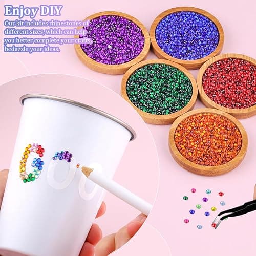 24000Pcs Resin Rhinestones for Crafting with Tweezers, Multicolor 3mm Bedazzling Crystal with 3Pcs 10ml B7000 Jewelry Glue for DIY Crafts Clothing Tumblers Shoes Fabric Nail Art thumbnail 3