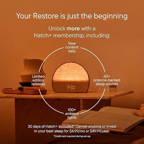 Hatch Restore 3 | Sunrise Alarm Clock, Smart Light, Sleep Audio (Cocoa) thumbnail 3