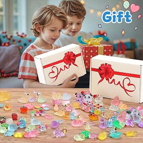EKisemio 130pcs Luminous Mini Resin Animals Figures to Hide Miniature Figurines Glow in The Dark for Miniature Fairy Garden Accessories Micro Landscape Aquarium Ornaments Kit Dollhouse Decor Crafts thumbnail 5