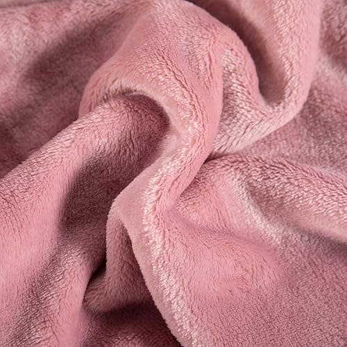 TASTHROW Large Flannel Fleece Throw Blanket, 50×70 Inch - Cozy Lightweight Thick Blanket - All Seasons Suitable for Women, Men and Kids (Pink) thumbnail 4