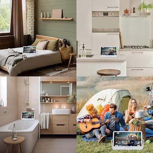 SYLVOX 15.6'' Portable Smart TV 12 Volt Television, 10000mAH Battery Powered IP66 Waterproof Dual Speakers Wireless WiFi 300nits Small Outdoor TVs, for RV Camping Pool Bathroom Kitchen Bedroom thumbnail 7