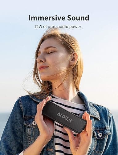 Anker Soundcore 2 Portable Bluetooth Speaker with Stereo Sound, Bluetooth 5, Bassup, IPX7 Waterproof, 24-Hour Playtime, Wireless Stereo Pairing, Speaker for Home, Outdoors, Travel thumbnail 4