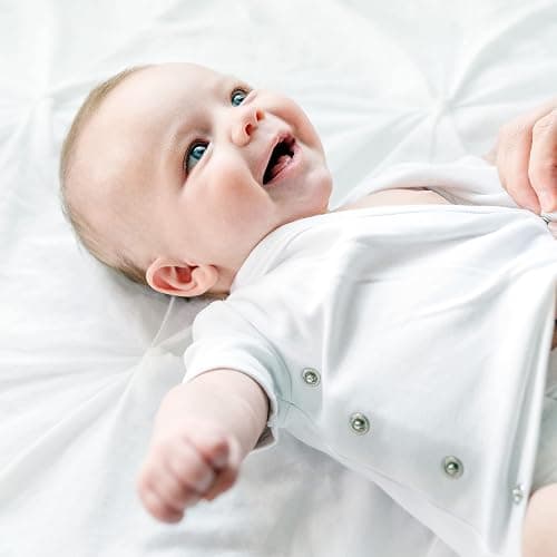 Baby Side Snap Bodysuit Set, 100% Cotton Boy Girl Unisex Kimono Onesie, 4 Pack thumbnail 2
