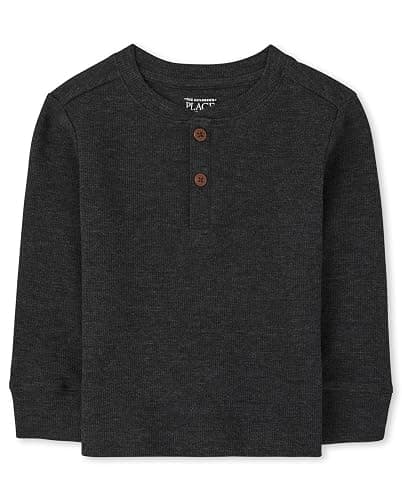 The Children's Place Boys and Toddler Long Sleeve Thermal Henley Shirt - Image 1