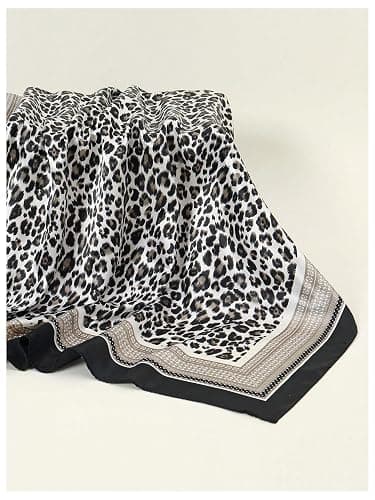 RoseSeek Women's Leopard Print Silk Scarf Satin Square Scarves Cheetah Headband Sleeping Hair Wraps thumbnail 2