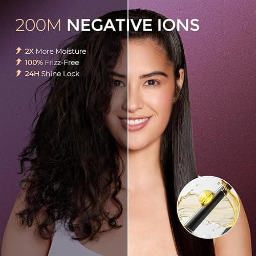 TYMO Flat Iron Hair Straightener Brush 2 in 1, 200M Ions Hair Straighteners for Women, Ceramic Dual Voltage Straightening Hot Comb for Anti-Frizz Straights, Waves, Curls, 3X Less Heat Damage, Black thumbnail 7