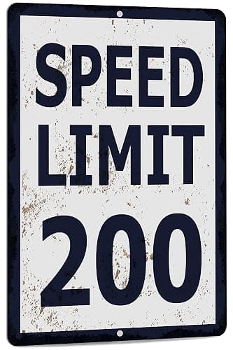 Funny Speed Limit 200 Sign, 8x12" Rust-Free Aluminum Road Sign - Cool Stuff Gift for Guys Room & Teen Boy Bedroom Decor | Durable Metal Tin Sign Wall Art for College Dorm & Garage - Image 1