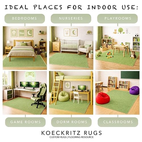 KOECKRITZ Soft & Colorful 4' x 4' Kids Classroom Area Rug – Cozy Playroom Carpet for Nursery, Daycare & Preschool, Flammability Pill Test Passed (Lime) thumbnail 3
