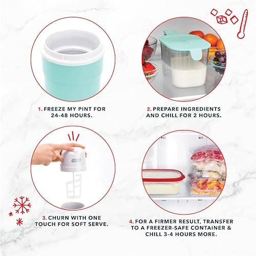 Dash My Pint Ice Cream Maker - Compact & Convenient Single-Serving Ice Cream Maker - Makes Gelato, Sorbet & Frozen Yogurt - 1.6 Cups, Aqua thumbnail 7