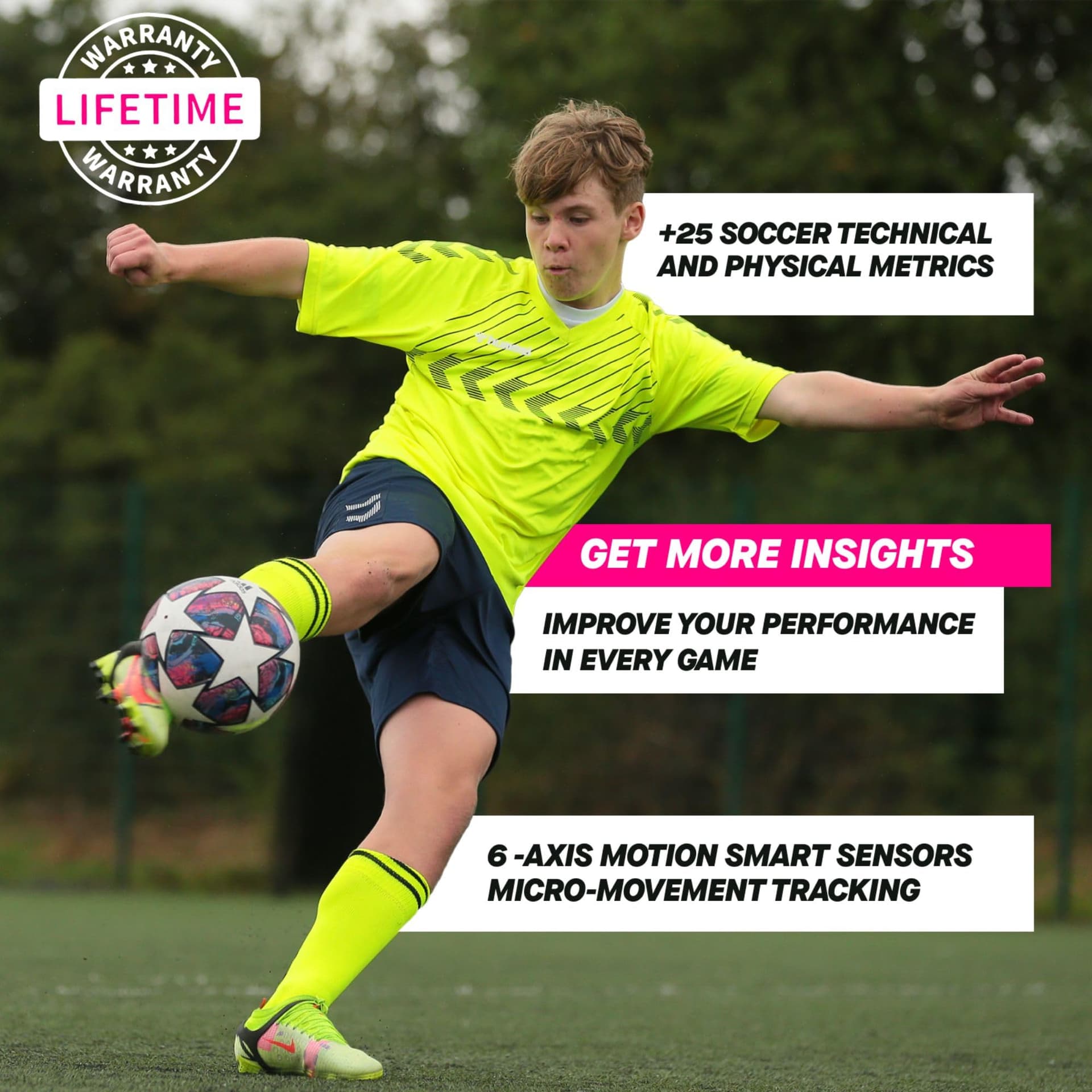 Playermaker 2.0 Smart Soccer Tracker for Cleats, 25+ Technical & Physical Soccer Training Metrics, 12 Month Access to Playermaker Technology App, Next-Level Precision Beyond GPS Trackers, Medium thumbnail 2
