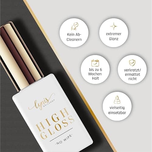 High Gloss Top Coat UV GLANZ Versiegler für Nägel 10 ML · Quick Finish ohne Schwitzschicht + kein Vergilben + wochenlanger Glanz wie an Tag 1 · Lynis-Nailshop.de thumbnail 4