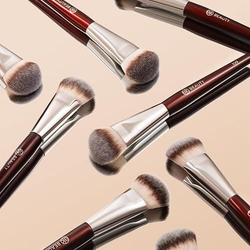 BK BEAUTY BRUSHES - 109 MINI CONTOURED FOUNDATION - Face Brush for Liquid or Cream Foundations - Bronzer, Blush & Highlighter Makeup Brush thumbnail 7