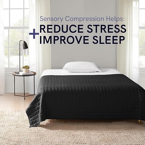 YnM 15lbs Weighted Blanket for Adults, Heavy Bed Throw Blanket with Cooling Glass Beads for All Season Use, Ideal for ~90lbs (48x72 Inches, Twin/Full, Dark Grey) thumbnail 3