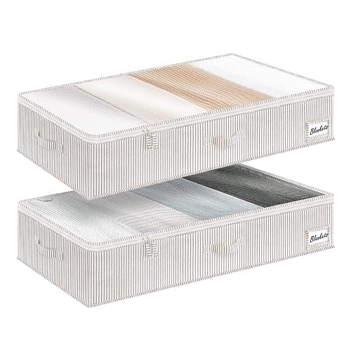 StorageWorks Large Under Bed Storage Containers with Handles and Label Holder, 2 Pack Ultra-thick Fabric Underbed Bins, Closet Organizer for Clothes, Blankets, Sweater - Image 1