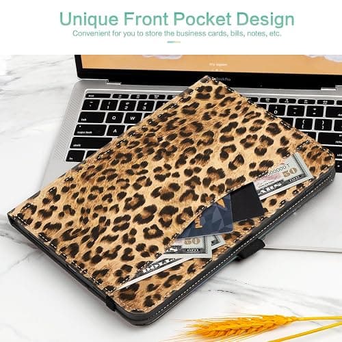 Lokigo for iPad A16 11th Gen Case, iPad 10th Generation Case, Brown Leopard | for iPad 11"/10.9" Case 2025/2022, Folio Stand Cover with Pencil Holder, Hand Strap & Pocket, Touch ID, Auto Wake/Sleep thumbnail 7