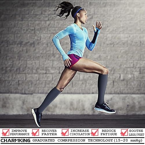 CHARMKING Compression Socks for Women & Men Circulation (8 Pairs) 15-20 mmHg is Best Support for Athletic Running,Cycling thumbnail 2