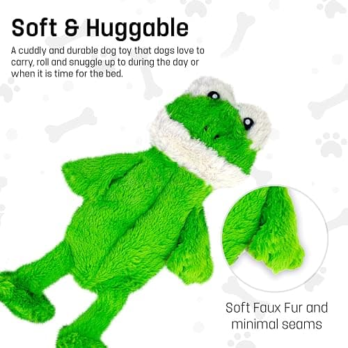 FGA MARKETPLACE Frog Flat NO Stuffing NO Squeak Plush Dog Toy, Funny Style Will Entertain Your Pet for Hours, Recommended for Small and Medium Dog 21 INCH Long thumbnail 7