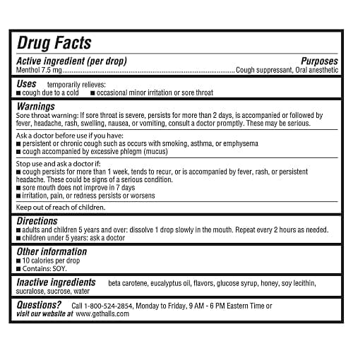 HALLS Relief Honey Lemon Cough Drops, Economy Pack, 80 Drops | No Synthetic Dyes thumbnail 2