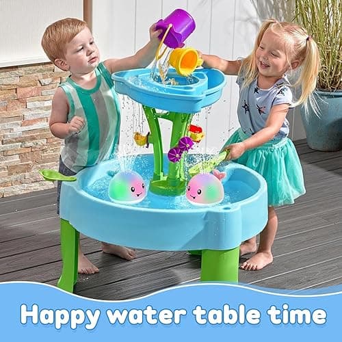 ANGGIKO Baby Bath Toys, Toddler Bath Toys for Kids Ages 1-3, Light Up Whale Bath Toy Sprinkler, Pool Water Table Infant Baby Toys 6-12-18 Months, Bathtub Fountain Toy, Toddler 1st Birthday 1 2 3 Gifts thumbnail 4