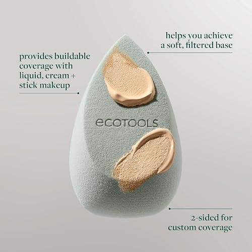 EcoTools Blurring Blender Makeup Sponge, Makeup Blending Sponge For Blurred Skin, For Liquid & Cream Foundation, Cloud Coverage Memory Foam, Eco Friendly, Latex Free, Cruelty-Free & Vegan 1 Count thumbnail 3