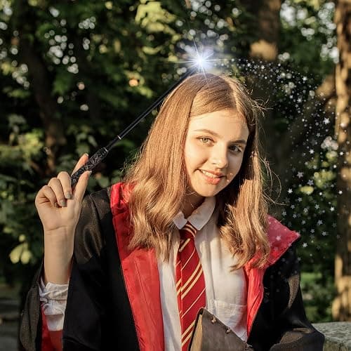 ChampWe Light Up Magic Wizard Wand Rechargeable Illuminating Toy for Kids Witch Collection Cosplay Accessories with Spellbook and Gift Box (Foliage) thumbnail 2