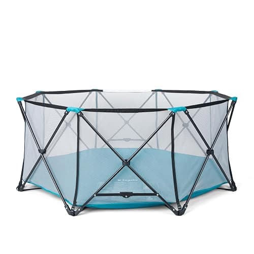 Regalo Safety My Play Deluxe Extra Large Baby Playpen & Portable Play Yard with Canopy, Foldable 8-Panel Indoor Outdoor Playpen for Babies & Toddlers, Mesh Sides, Washable Nylon Bottom, 62", Aqua thumbnail 12