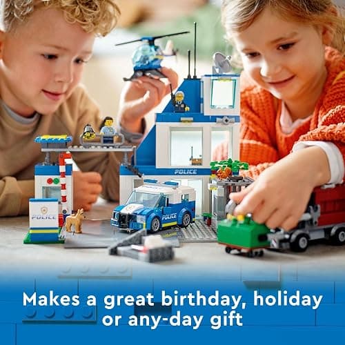 LEGO City Police Station with Van, Garbage Truck & Helicopter Toy 60316, Gifts for 6 Plus Year Old Kids, Boys & Girls with 5 Minifigures and Dog Toy thumbnail 6