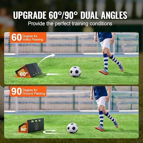 VEVOR Soccer Rebounder Board, Portable Soccer Wall with 2 Angles Rebound, Foldable HDPE Kickback Rebound Board, Soccer Training Equipment for Kids and Adults, Passing & Shooting Practice thumbnail 3