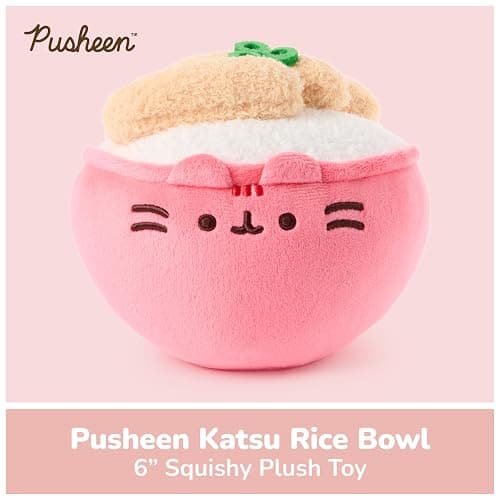 GUND Pusheen Bento Katsu Rice Bowl Plush, Squishy Toy, Collectible Plush Toy, Food Plushies, Stuffed Animal for Ages 8 and Up, Pink, 6” thumbnail 3