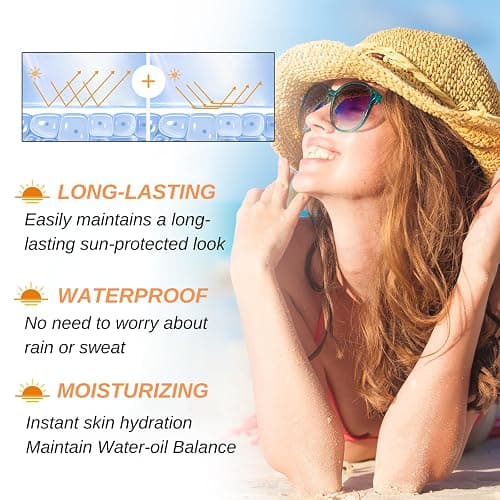 Spf 100 Face Sunscreen Moisturizer - Travel Size Sunblock - Oil Free Facial Sun Screen - Sun Screen Protector for Face & Body - Non-Greasy,No White Cast Waterproof Sunscreen Lotion -Dry Oily Skincare thumbnail 4