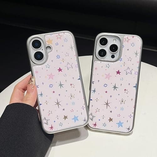 FLIRACON Cute Plating Colored Stars Hard Phone Case Compatible with iPhone Case(White,for iPhone 11) thumbnail 7