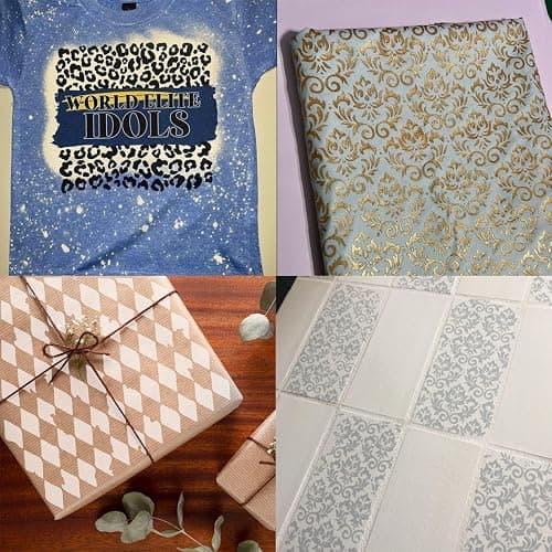 Stencils for Crafts Reusable Texture Stencils for Painting Background Stencil Drawing Templates for Wood Canvas Furniture Scrapbooking thumbnail 8