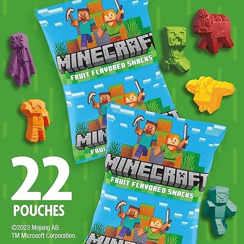 Minecraft Fruit Flavored Snacks, Fat Free and Gluten Free Snack, Value Pack, 17.6 oz (22 Pouches) thumbnail 5