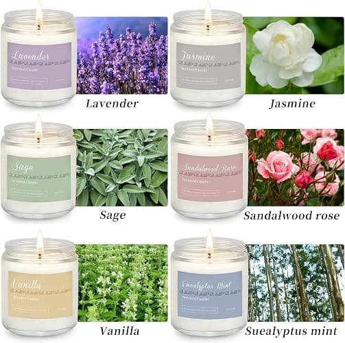 6 Pack Candles for Home Scented Aromatherapy Candles Gifts Set for Women, Lavender Candle, 37.8 oz 300 Hour Long Lasting Candles, Stocking Stuffers, Birthday, Valentine, Christmas, Anniversary Present thumbnail 4