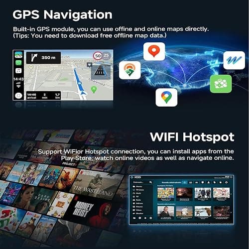 PHEZEN 7 inch Touchscreen Car Stereo for Dodge Avenger 2008-2014, Android 13 Car Radio with Carplay & Android Auto GPS Navigation BT Mirror Link WiFi Backup Camera 4+64G thumbnail 4