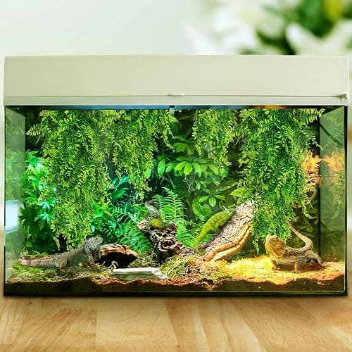 QUOZUO 2 Pack Reptile Plants Terrarium Hanging Plant Artificial Leaves Reptile Hide with Suction Cup, Reptile Tank Accessories for Bearded Dragon Lizard Snake Geckos Chameleon thumbnail 5