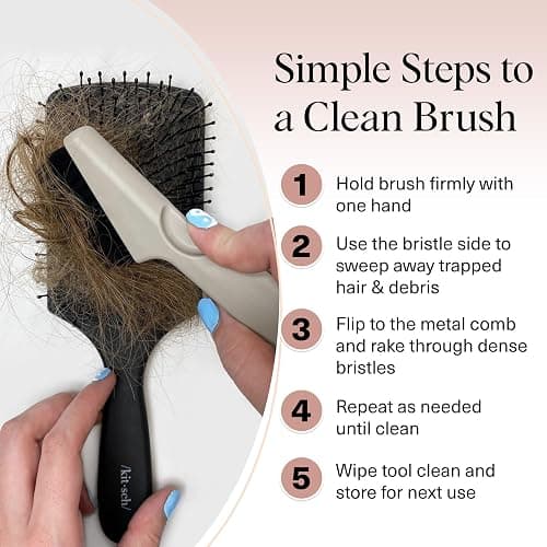 Kitsch Hair Brush Cleaner Tool | Double-Sided 2-in-1 Brush Cleaner for Hair Brushes & Combs | Eco-Friendly Cleaning Tool with Pick & Bristles, Perfect Gifts for Women | Hair Stylist Essentials thumbnail 7