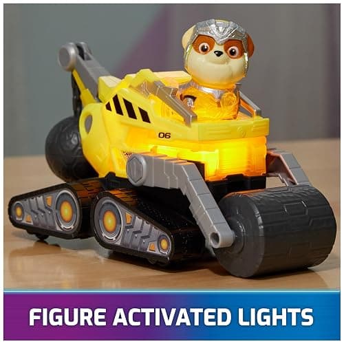 Paw Patrol: The Mighty Movie, Construction Toy Truck with Rubble Mighty Pups Action Figure, Lights and Sounds, Kids Toys for Boys & Girls 3+ thumbnail 2