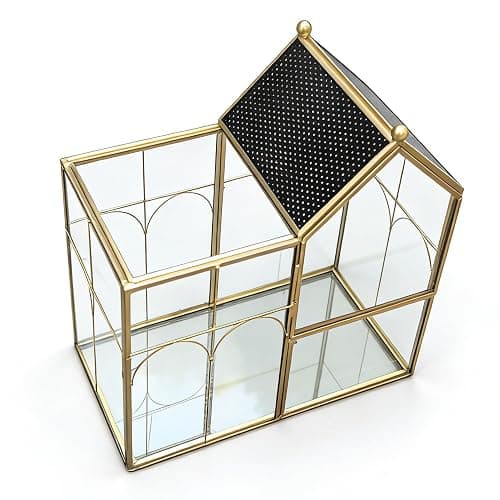 YYFWND Ready-to-Use Glass Terrarium with Vents - 8.66"x4.72"x8.46" House-Shaped Jumping Spider Enclosure, Habitat for Praying Mantis, Snails, Insect or Succulent Plants - Home Garden Tabletop Decor thumbnail 9