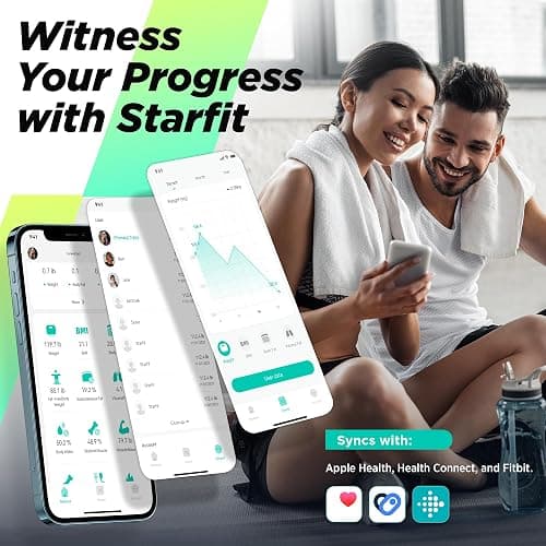Runstar Smart Scale for Body Weight and Fat Percentage, High Accuracy Digital Bathroom Scale with Large Display for BMI Heart Rate 15 Body Composition Analyzer Sync with Fitness App 400lb thumbnail 5