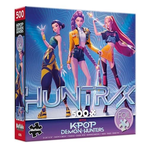 Buffalo Games – for The Fans 500 Piece Kpop Demon Hunters Foil Jigsaw Puzzle - Colorful Puzzles for Adults – Precision-Cut Pieces, Beautiful Artwork, and Hours of Relaxing Fun - Image 1