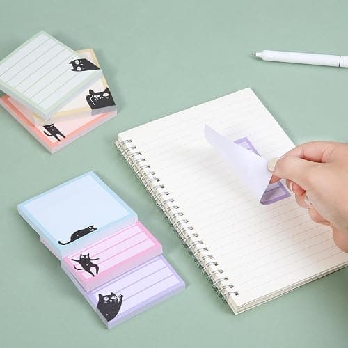 Mr. Pen- Black Cat Sticky Notes Set, 3" x 3", 6 Pads, 480 Sheets, Black Cat Sticky Notes, Memo Pads, Self-Stick Note Pad for Office, School, Home, Study & Organization thumbnail 8