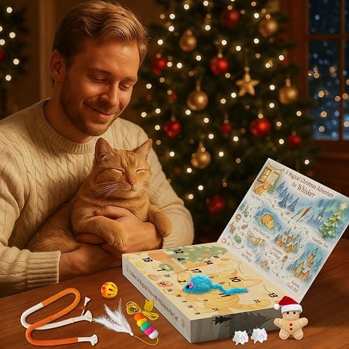Rubypop Cat Advent Calendar 2025, 24 Days Christmas Countdown Box for Cats with Interactive Toys, Catnip Balls & Feather Wand, Xmas Holiday Gift for Kittens & Cats Lover thumbnail 2
