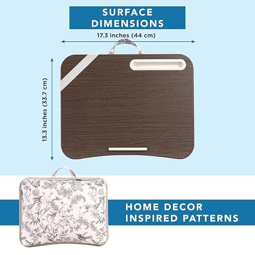 LAPGEAR Designer Lap Desk with Phone Holder and Device Ledge - Hummingbird Toile - Fits up to 15.6 Inch Laptops - Style No. 45413 thumbnail 3