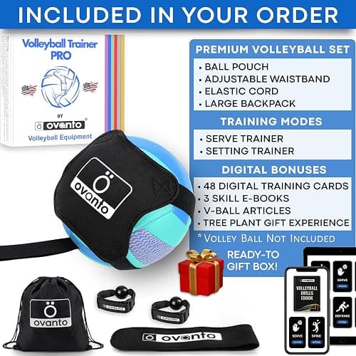 OVANTO Volleyball Training Equipment Aid – Adjustable Practice Hitting Rebounder in 4 Styles to Serve, Spike, Set, and Pass Like a Pro - Volleyball Practice Equipment Gift for Beginners & Experts thumbnail 2