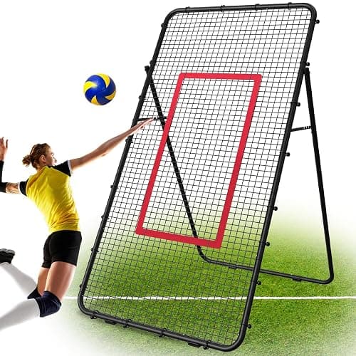 Adjustable Volleyball Rebounder Net 7x4 FT, Steel Frame & High-Tension PE Netting, Durable & Portable Volleyball Training Equipment Practice for Improving Volleying, Bumping, Spiking Skills - Image 1