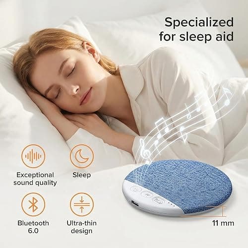 Ultra-Thin Bluetooth Pillow Speaker,Mini Portable Under Pillow Speaker with White Noise Timer Wireless Sleep Aid,Bone Conduction Sound Design for Side Sleepers,Private Stereo Sound for Adult&Kid,Pink thumbnail 6