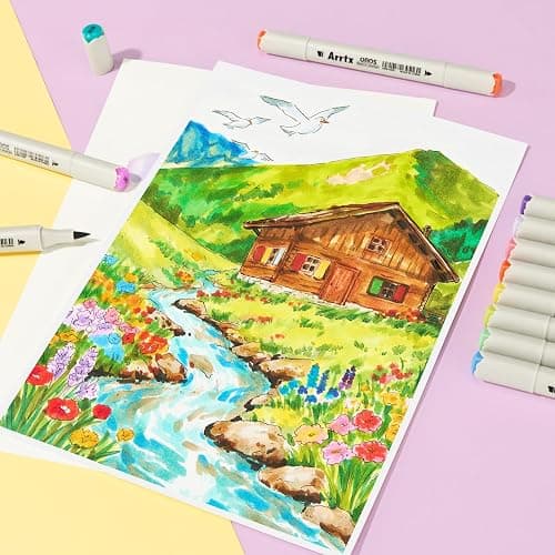 Arrtx Alcohol Markers 160 Color Set, Dual Tip Brush and Chisel, Professional Alcohol-Based Art Markers for Artists, Adults, Beginners, Ideal for Sketching,Illustration thumbnail 2