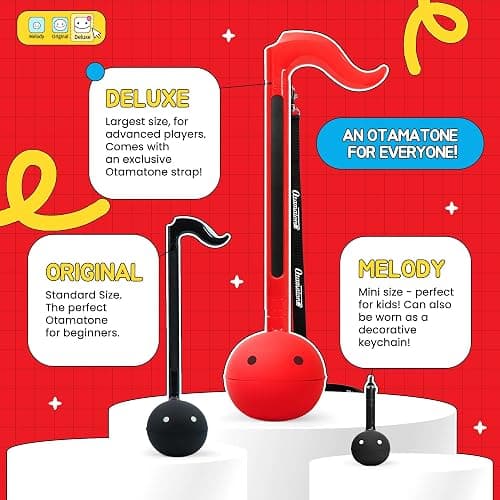 Otamatone Deluxe Electronic Musical Instrument for Adults Portable Synthesizer Digital Electric Music from Japan by Cube/Maywa Denki Cool Stuff Gifts, Red [English Manual] thumbnail 5